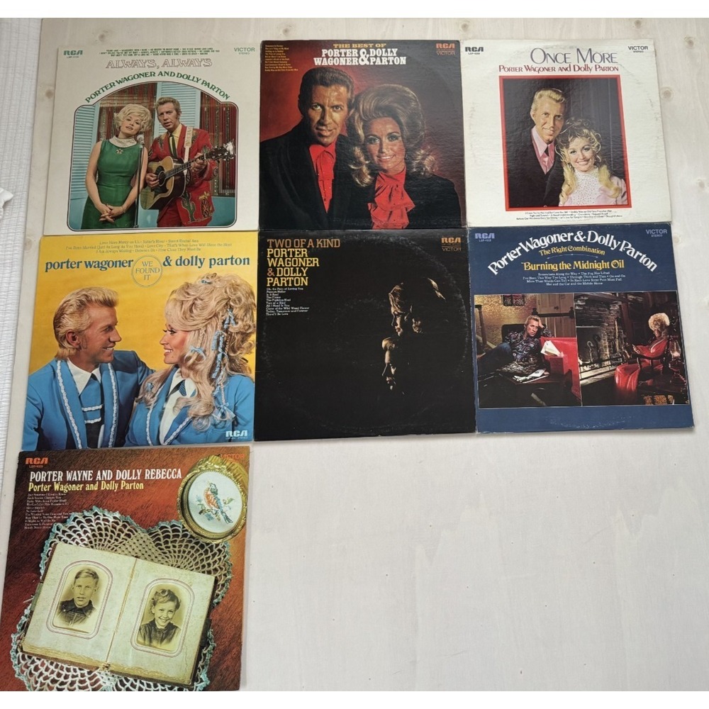 Lot 7 Dolly Parton & Porter Wagoner VINYL LP RECORDS Vintage Excellent Mint